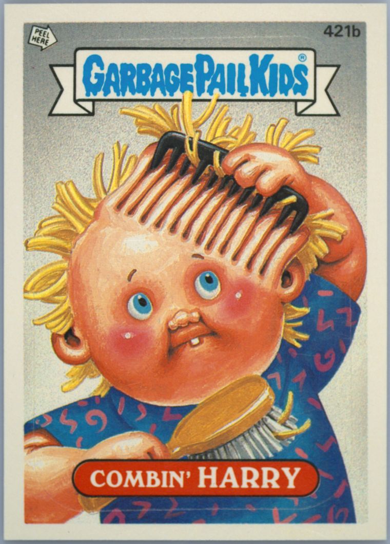 1987 Topps Garbage Pail Kids Original Series 11 #421b Combin' Harry front