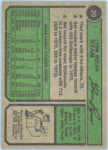 Auction Prices Realized Baseball Cards 1974 Topps Nolan Ryan Auction Prices Realized Baseball Cards 1974 Topps Nolan Ryan