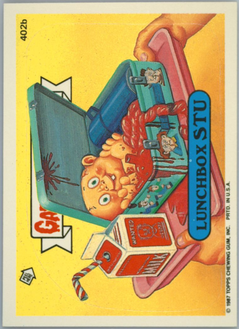 1987 Topps Garbage Pail Kids Original Series 10 #402b Lunchbox Stu front