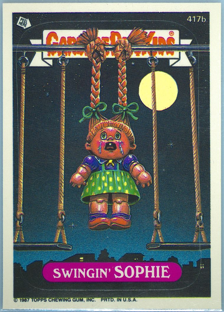 1987 Topps Garbage Pail Kids Original Series 10 #417b Swingin' Sophie front