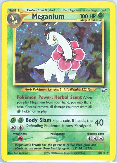 PSA7 メガニウム 英語版　Meganium 11/111 2000年 PSA 7 Meganium 1st Edition Neo Genesis 11/111 Pokemon Card