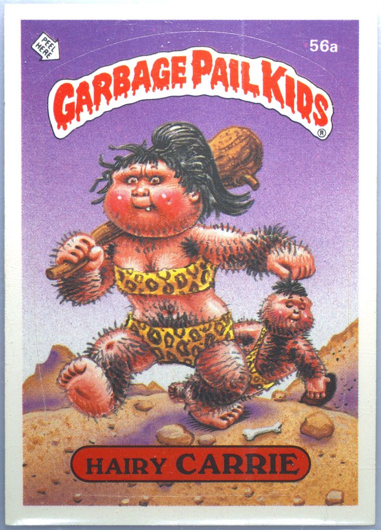 1985 Topps Garbage Pail Kids Original Series 2 Glossy #56A Hairy Carrie front