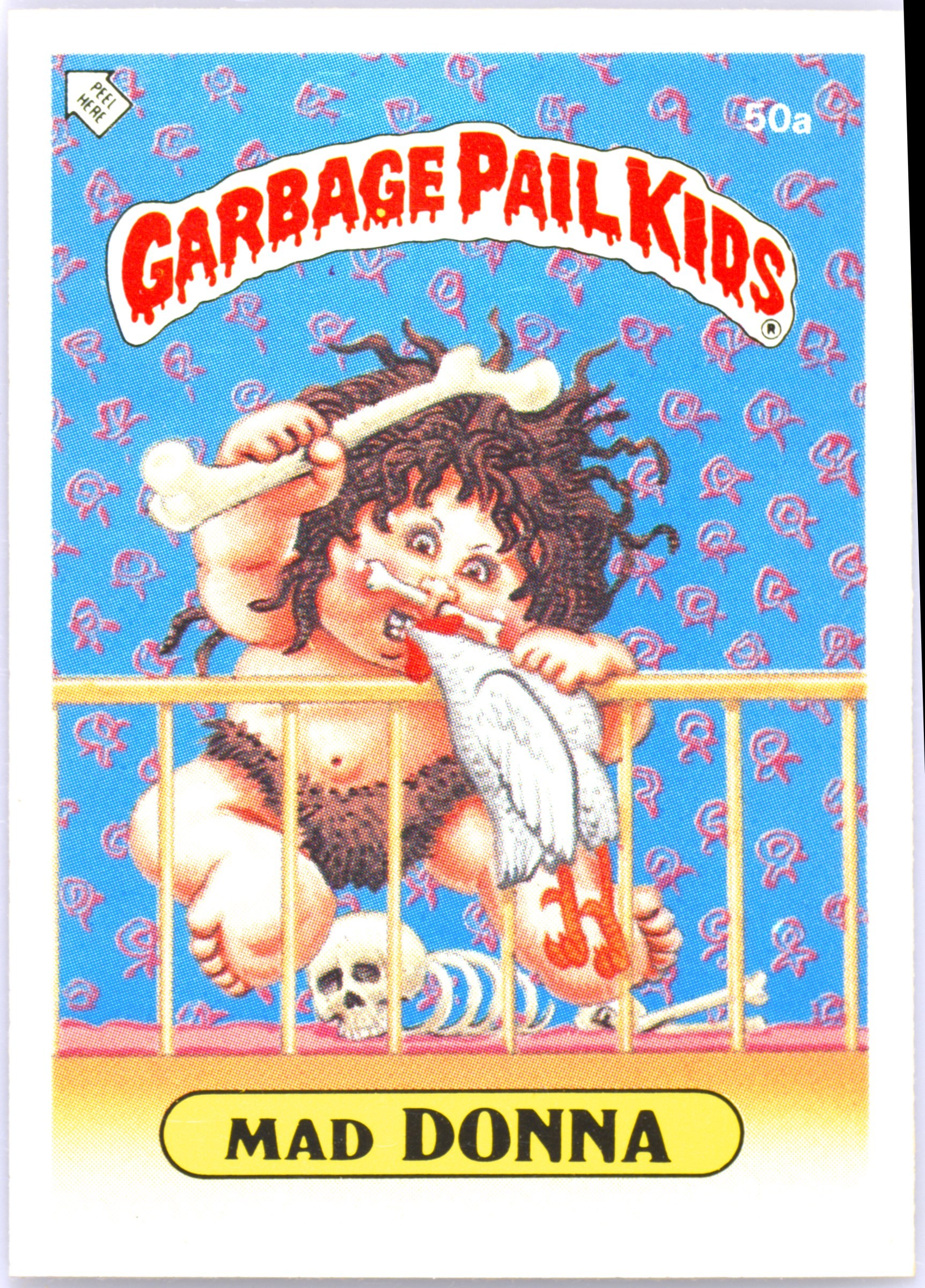 1986 Topps Garbage Pail Kids Stickers-U.K. Minis #83a Ugh Lee front