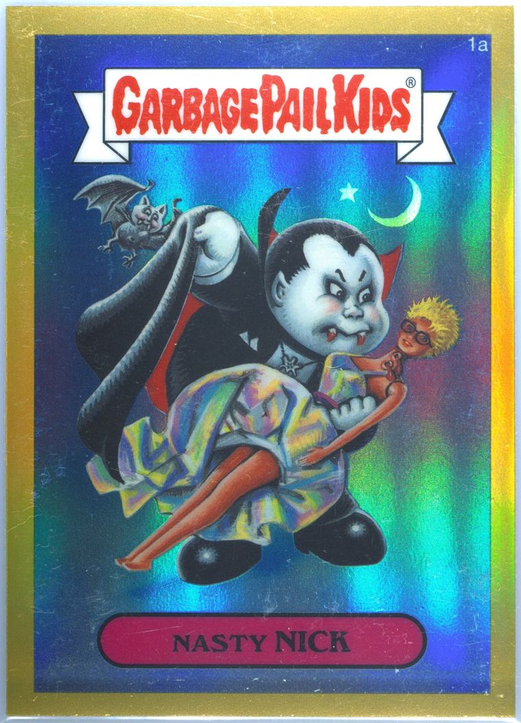 2013 Topps Garbage Pail Kids Chrome Series 1 Gold #1a Nasty Nick front