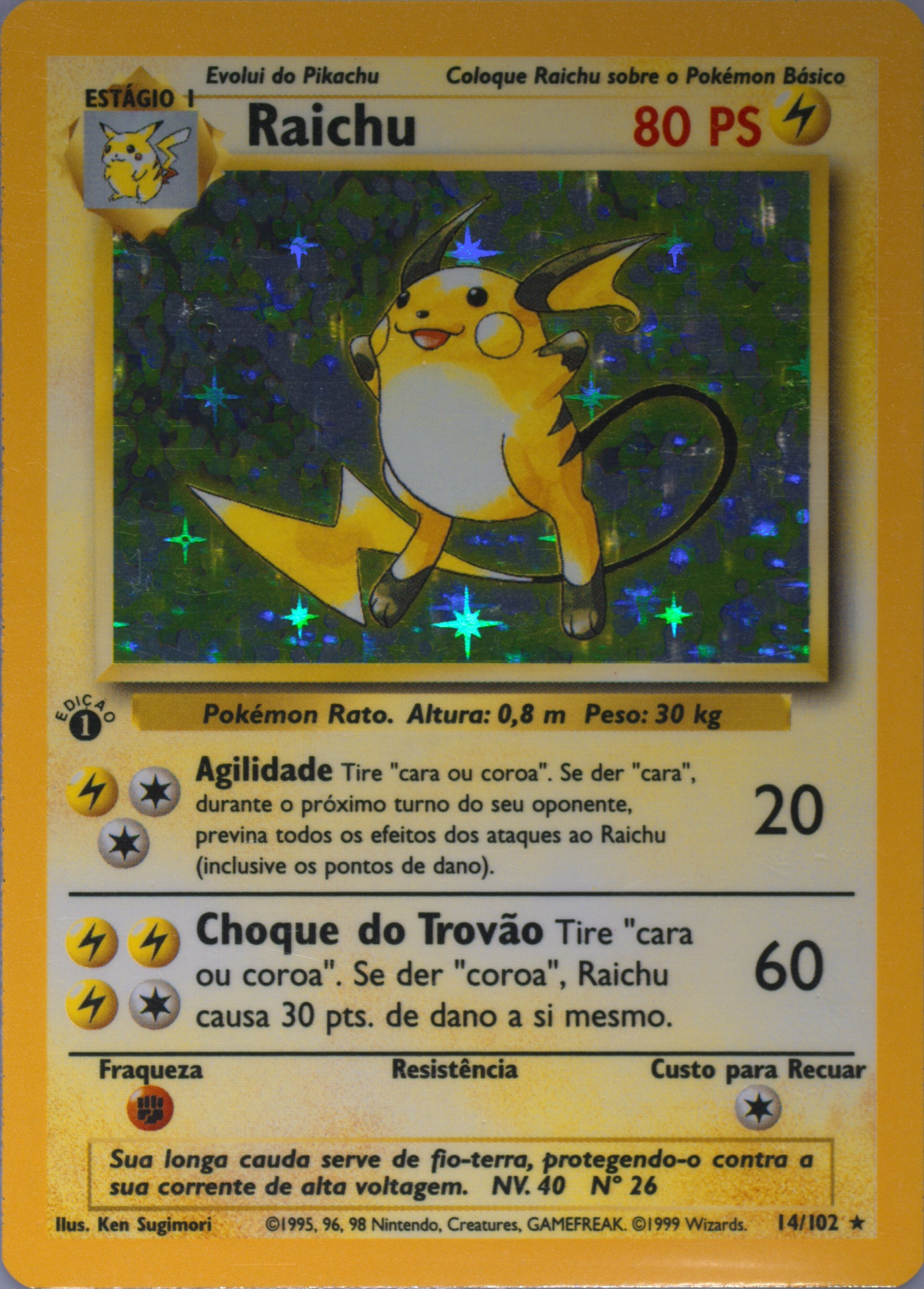 raichu holographic pokemon card value Pokemon Card Raichu Lv.40 No.026 Old Back Holo Rare 1996 Very Good Jap