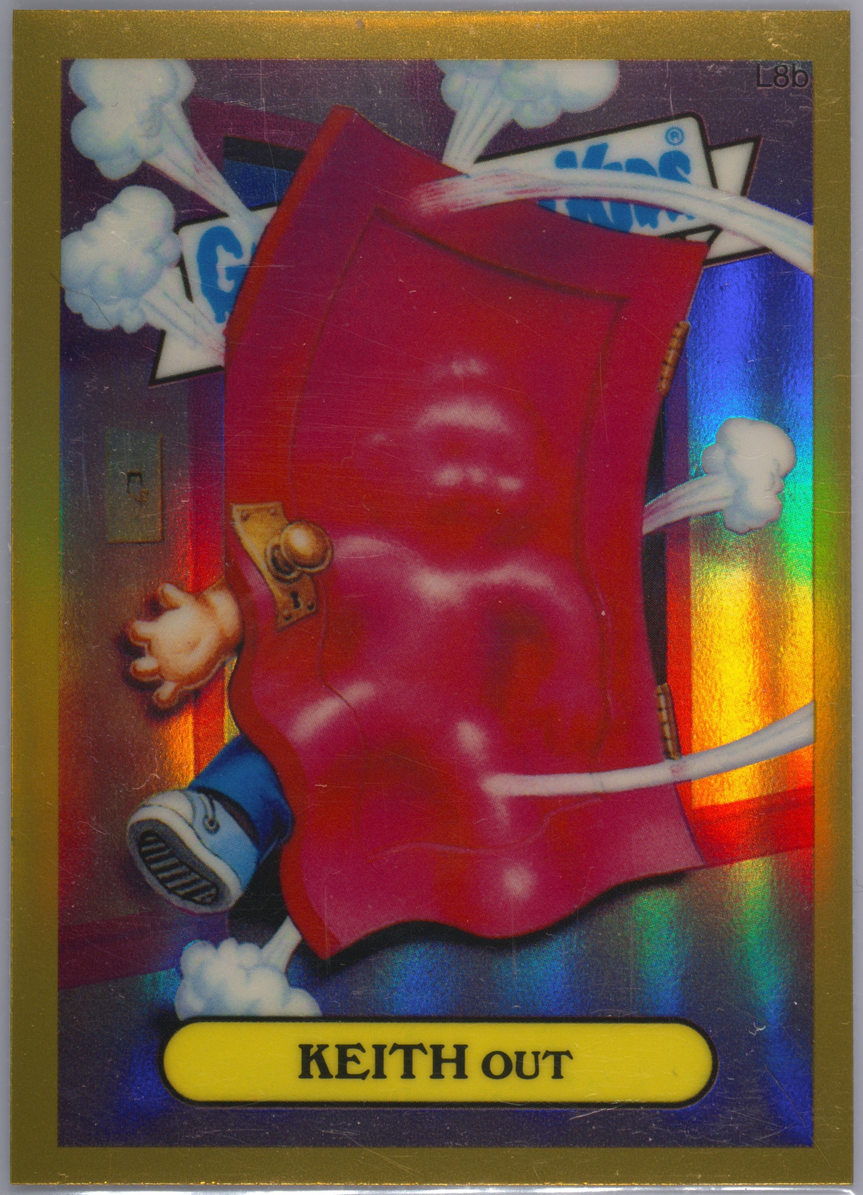2013 Topps Garbage Pail Kids Chrome Series 1-Lost Gpk Gold Refractor #L8b Keith Out front