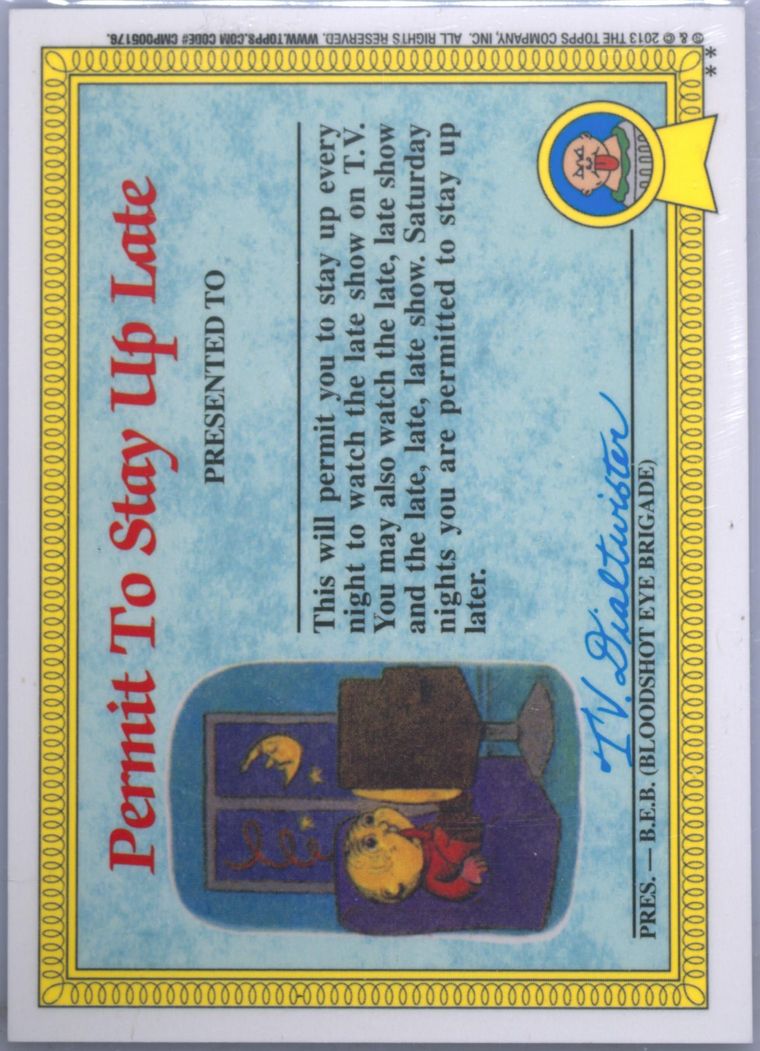 2013 Topps 2013 Garbage Pail Kids Chrome Series 1 Artist Auto #1b John Pound front