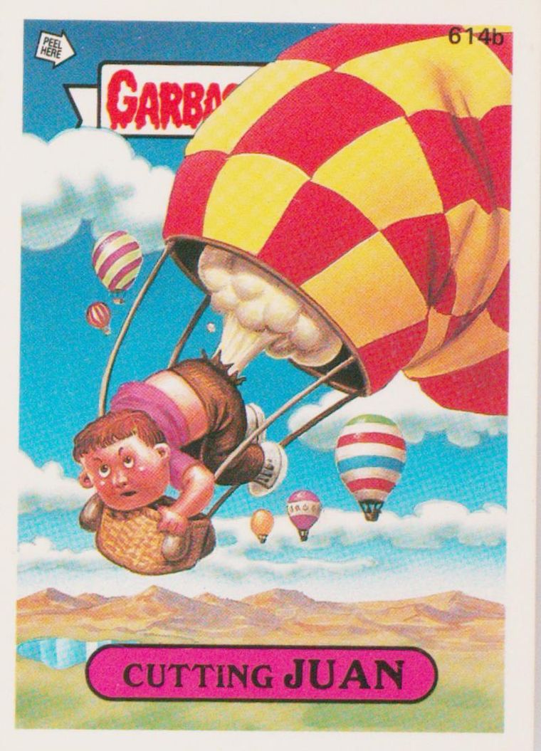 1988 Topps Garbage Pail Kids Original Series 15 #614b Cutting Juan front