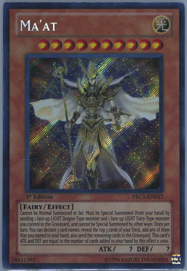 ma'at yugioh card Amazon.com: YU-GI-OH! - Ma'at (PRC1-EN017) - 2012 Premium Tin - 1st Edition main image 0