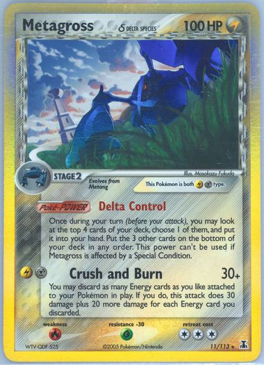 Metagross hotsell Delta Holographic Pokemon Card Fermi Bubbles Grading A-