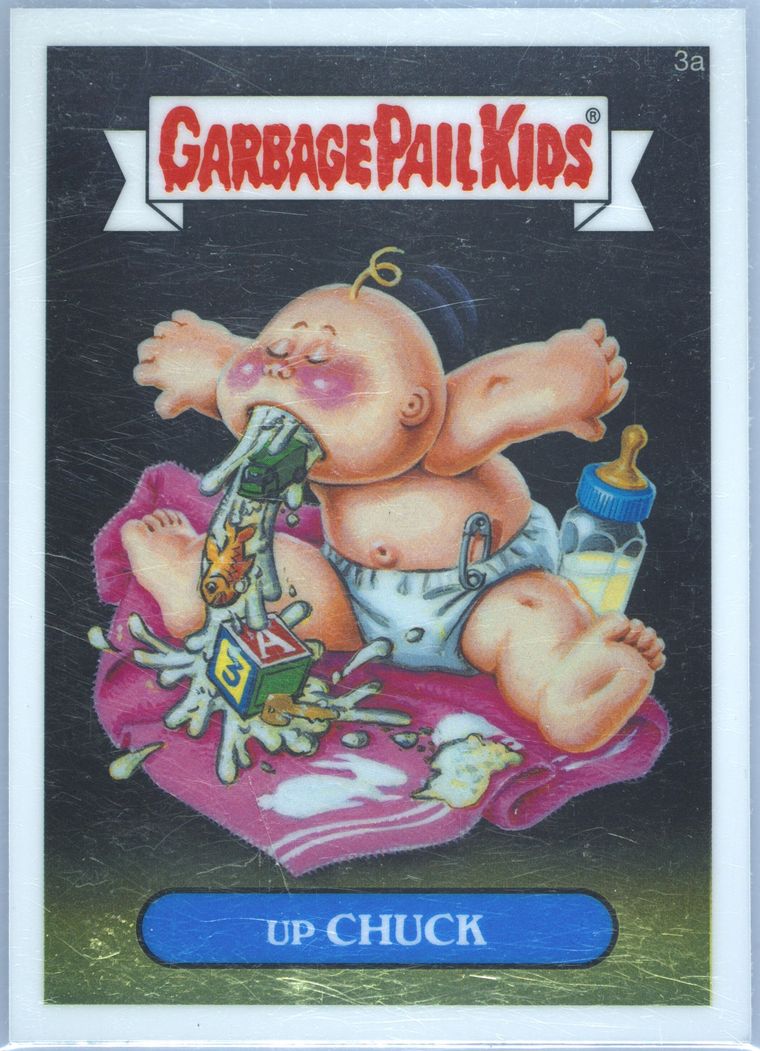 2013 Topps Garbage Pail Kids Chrome Series 1 Pencil Art #3a Up Chuck front