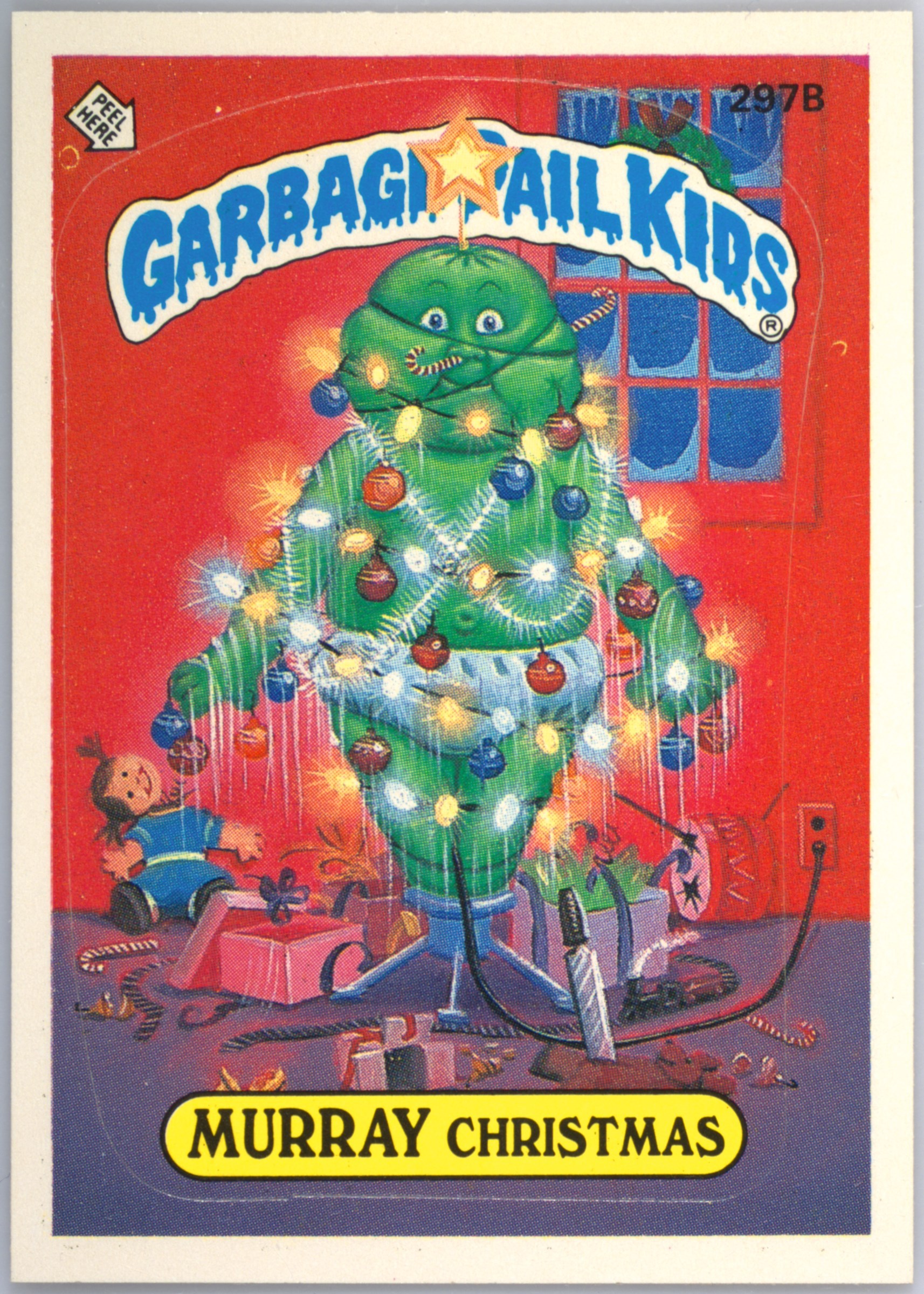 1987 Topps Garbage Pail Kids Original Series 8 #297b Murray Christmas front