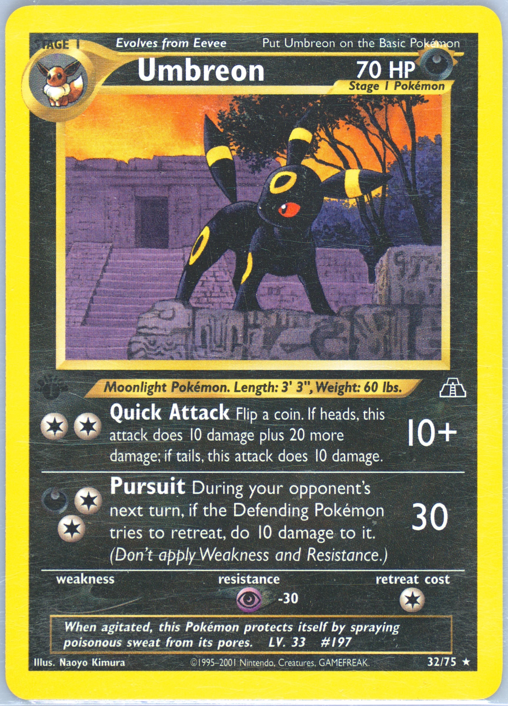 PSA6 Umbreon 1st Edition #32 英語版 ブラッキー Spec Details