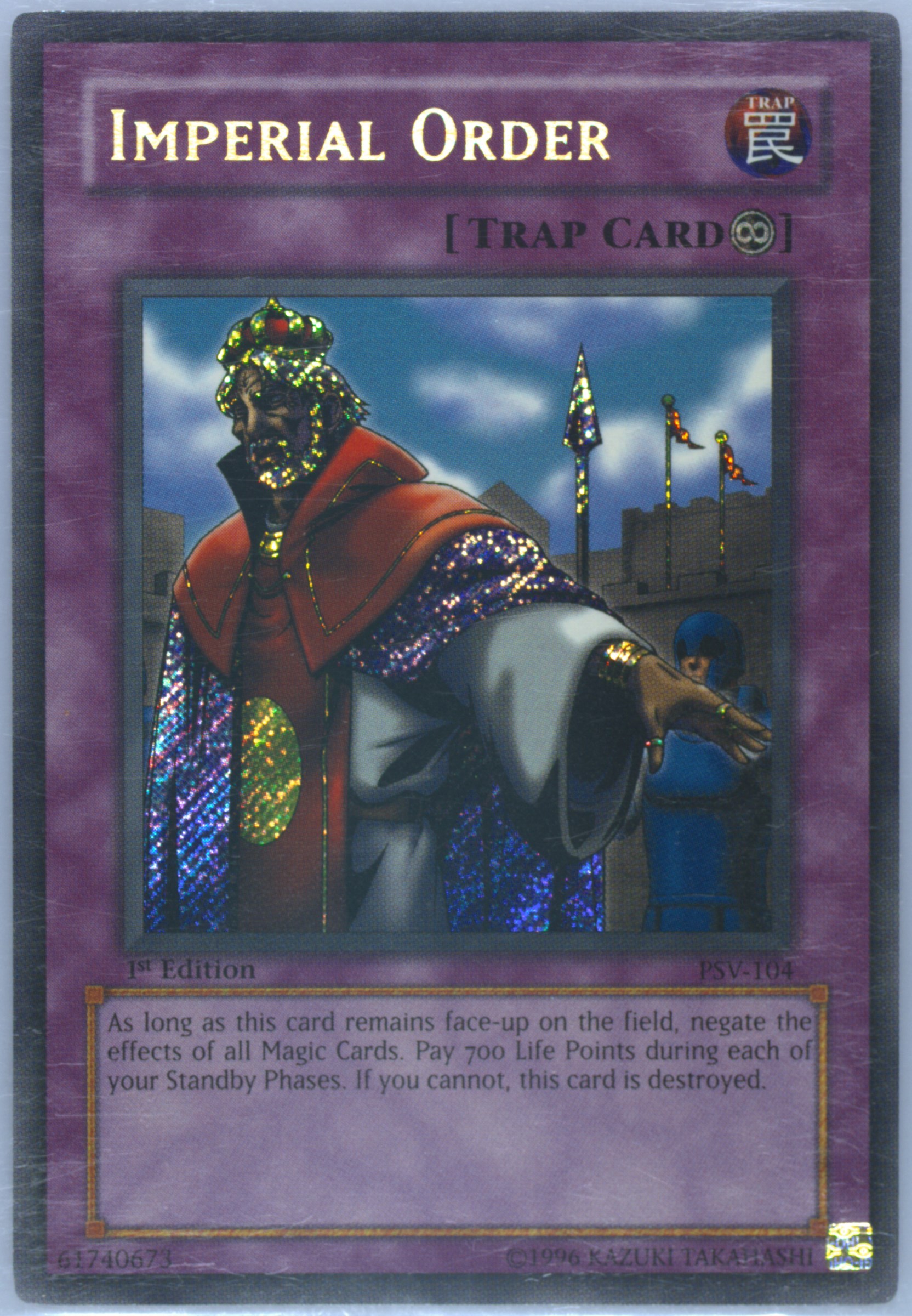 imperial order yugioh card Amazon.com: Yu-Gi-Oh! - Imperial Order (PSV-104) - Pharaohs Servant - 1st  Edition main image 0