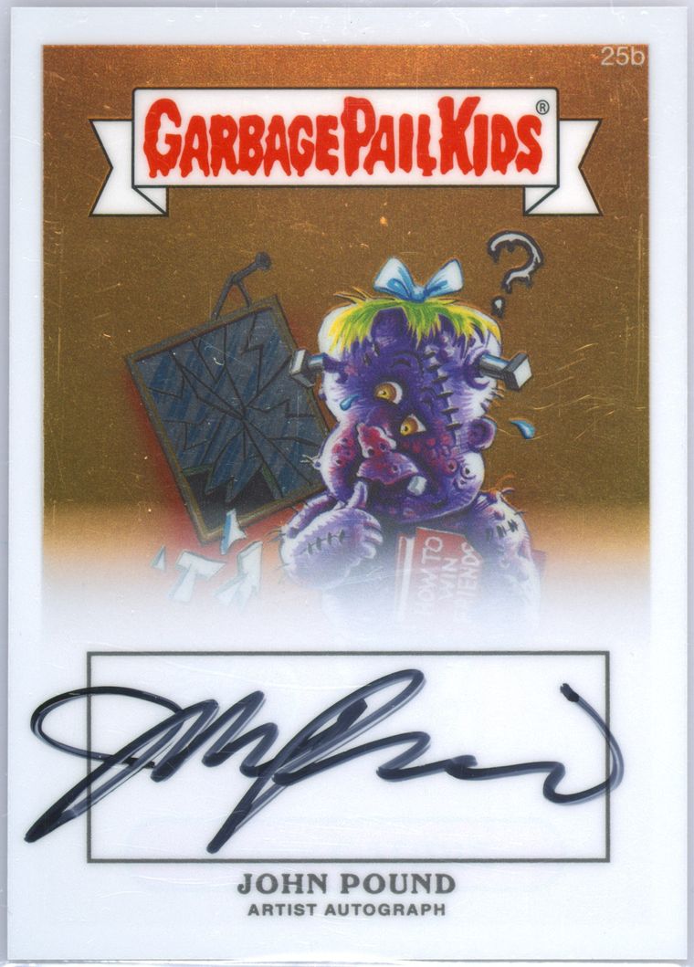 2013 Topps 2013 Garbage Pail Kids Chrome Series 1 Artist Auto #25b John Pound front