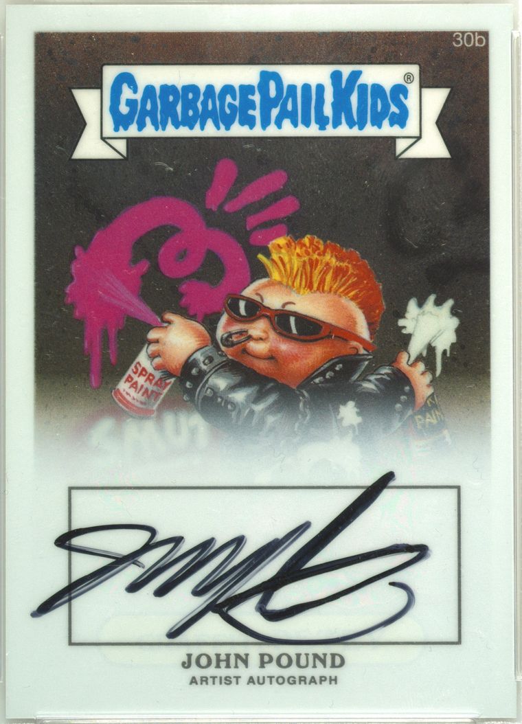 2013 Topps 2013 Garbage Pail Kids Chrome Series 1 Artist Auto #30b John Pound front