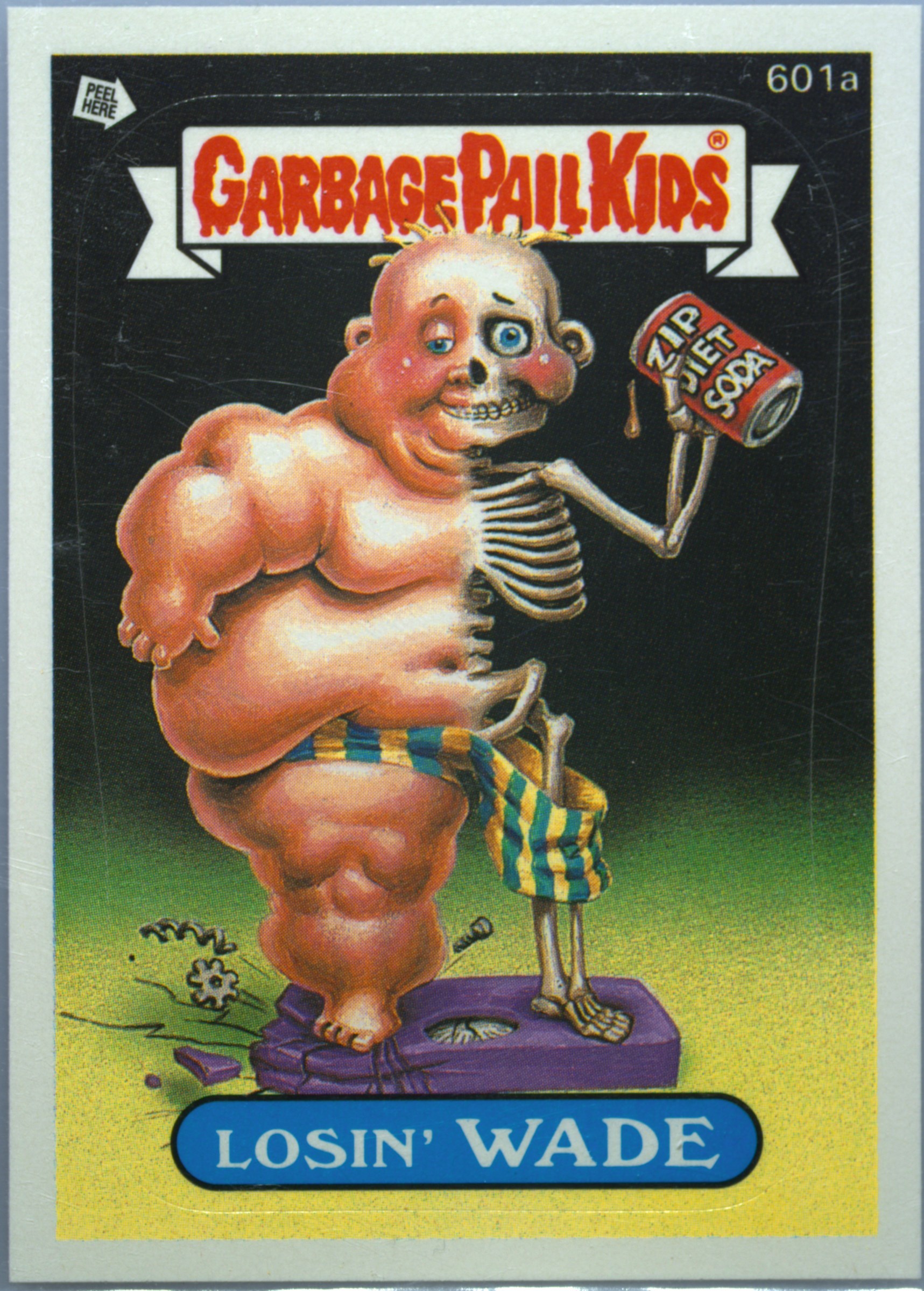 1988 Topps Garbage Pail Kids Original Series 15 Die-Cut #601a Losin' Wade front