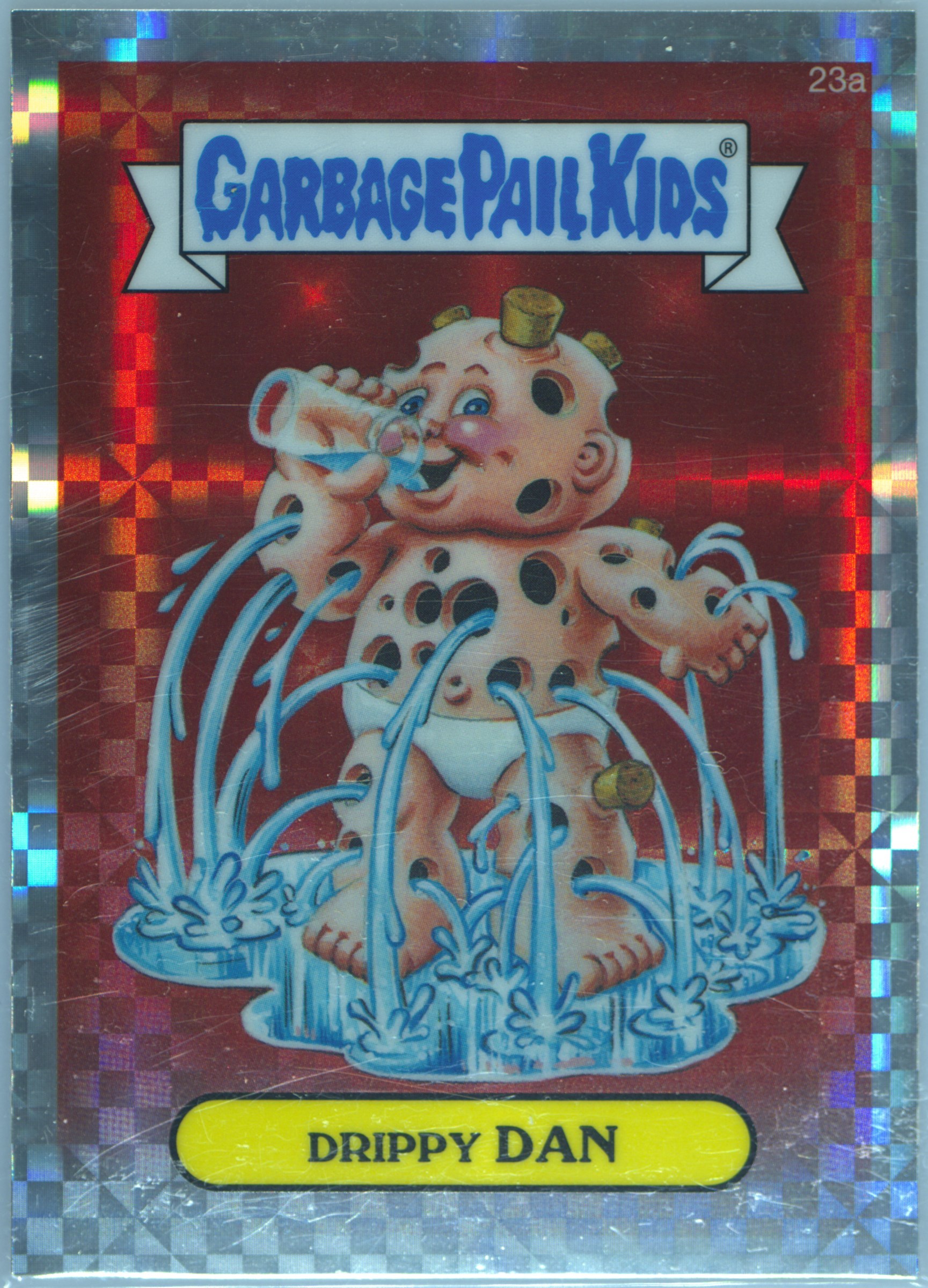 2013 Topps Garbage Pail Kids Chrome Series 1 Xfractor #23a Drippy Dan front