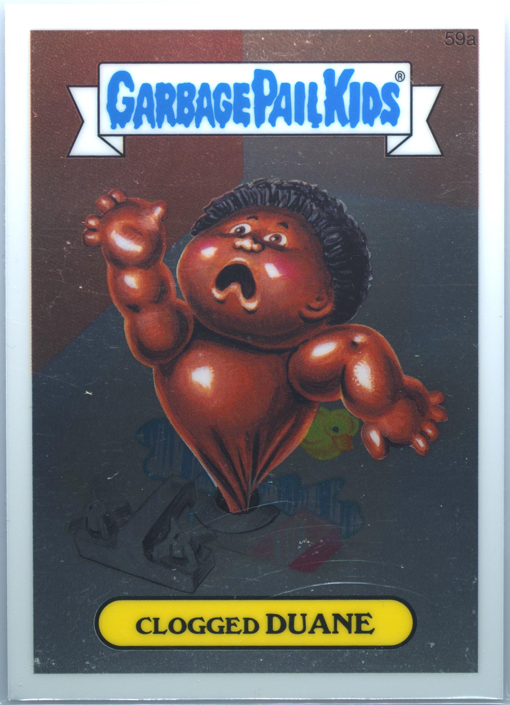 2014 Topps Garbage Pail Kids Chrome Series 2 Pencil Art #59a Clogged Duane front