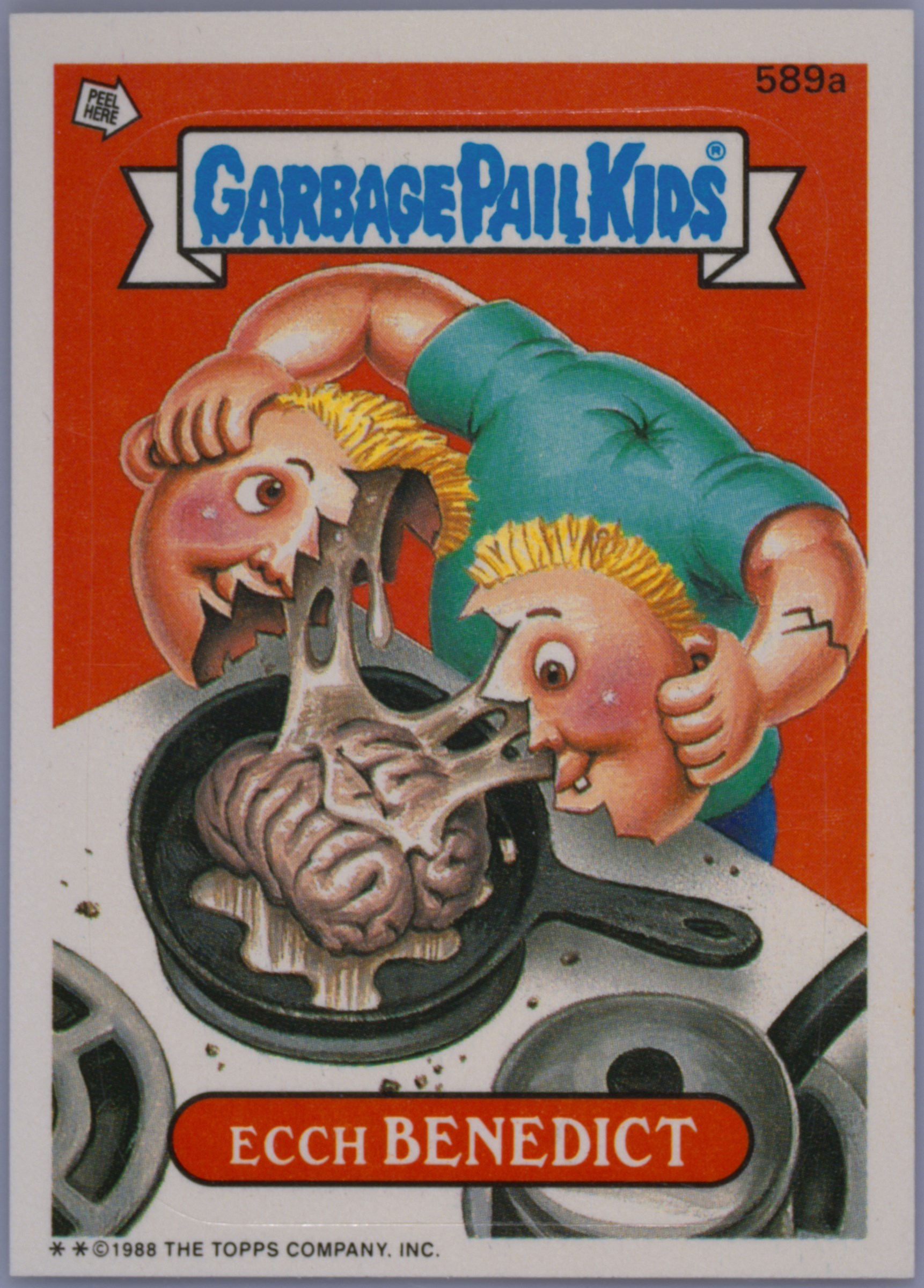 1988 Topps Garbage Pail Kids Original Series 15 Die-Cut #589a Ecch Benedict front