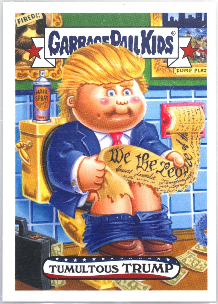 2016 Topps Garbage Pail Kids Presidential Candidates-Iowa Caucus #3b Tumultous Trump front