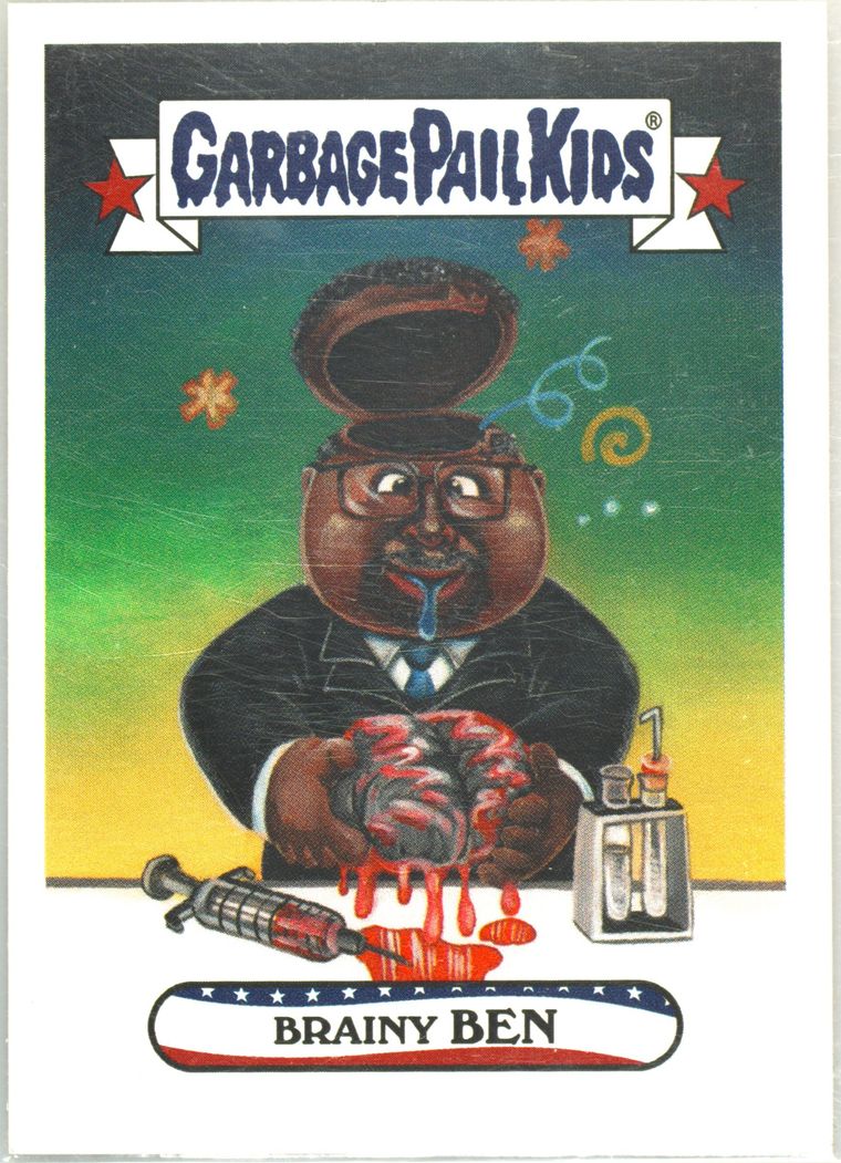 2016 Topps Garbage Pail Kids PRES.CAND.-IOWA CAUCUS #5a BRAINY BEN front