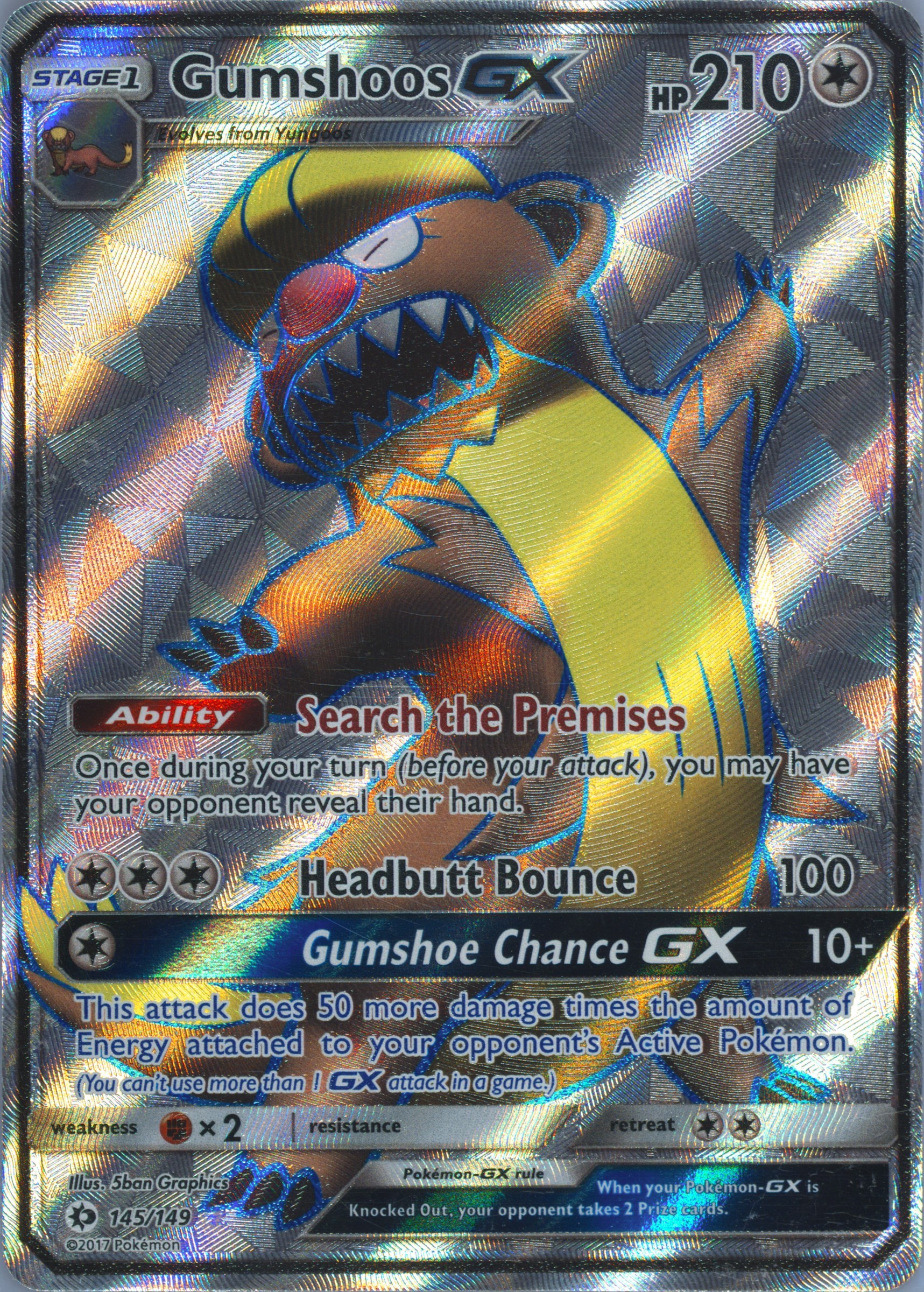gumshoos pokemon card value Gumshoos GX - 110/149 - Sun & Moon main image 0