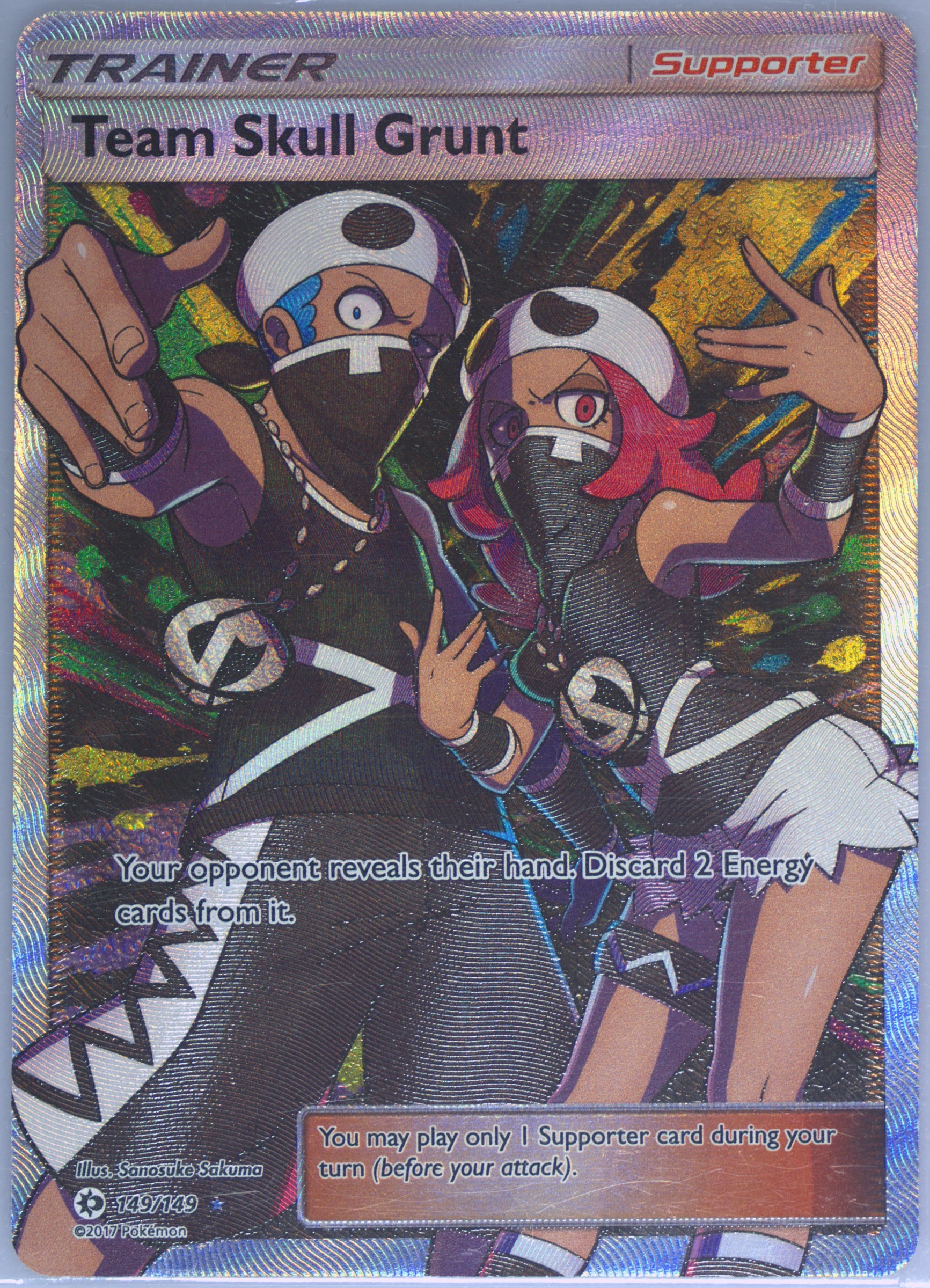 team skull pokemon cards Team Skull Grunt Full Art - 149/149 - Sun & Moon