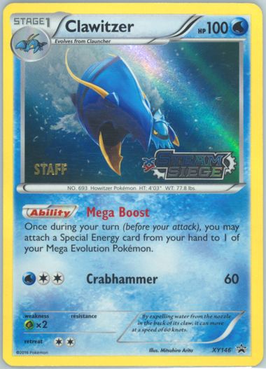 Auction Prices Realized Tcg Cards 2016 POKEMON XY BLACK STAR PROMO Clawitzer -Holo Auction Prices Realized Tcg Cards 2016 POKEMON XY BLACK STAR PROMO Clawitzer -Holo