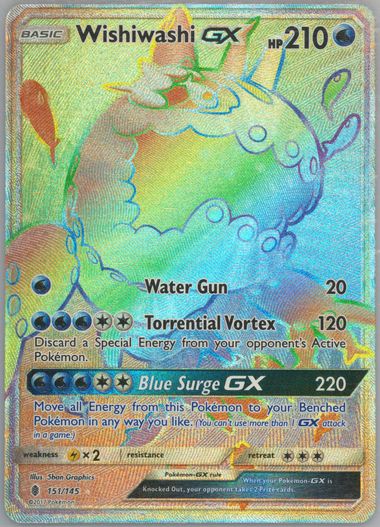 wishiwashi pokemon card gx Wishiwashi GX : Sun AND MOON - COSMIC ECLIPSE 63/236 main image 1