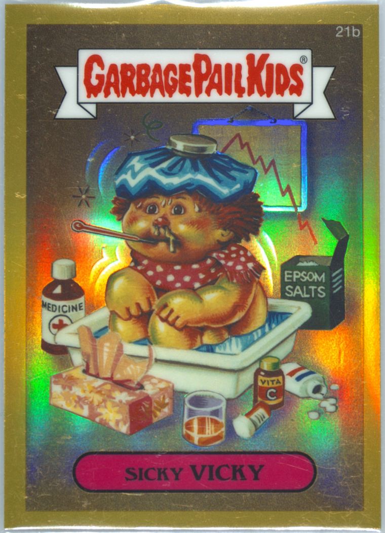 2013 Topps Garbage Pail Kids Chrome Series 1 Gold #21b Sicky Vicky front