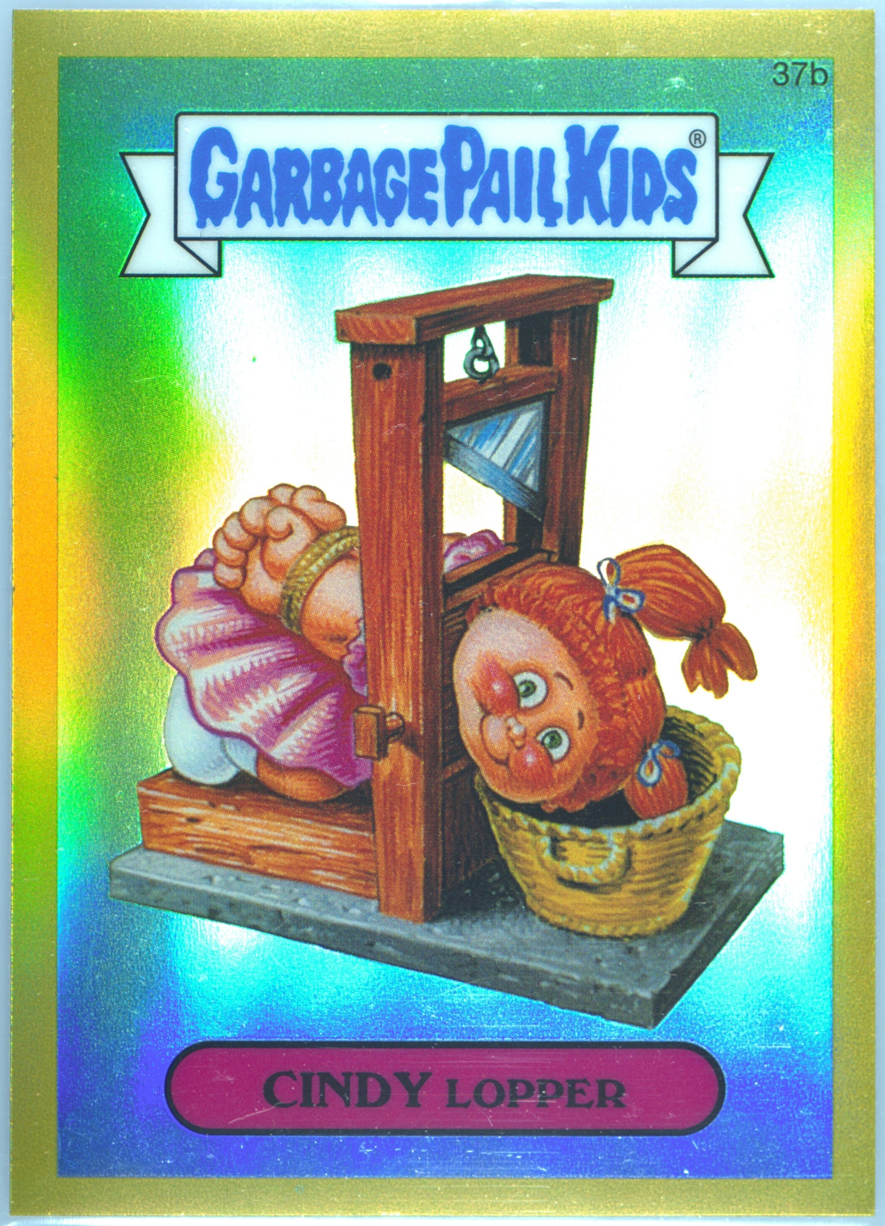 2013 Topps Garbage Pail Kids Chrome Series 1 Gold Refractor #37b Cindy Lopper front