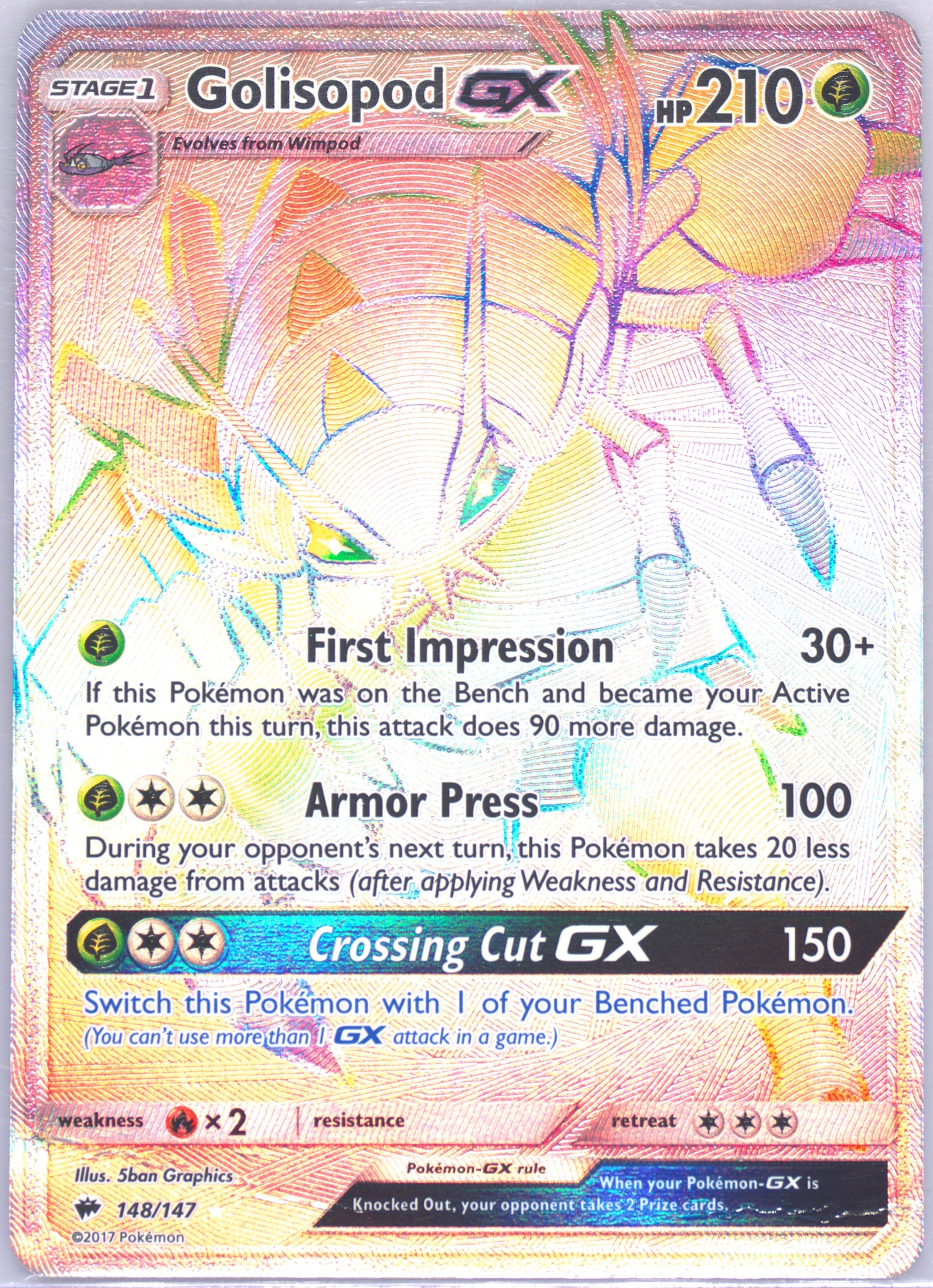 pokemon cards golisopod gx Pokemon Trading Card Game Hidden Fates Ultra Rare Golisopod GX SV48