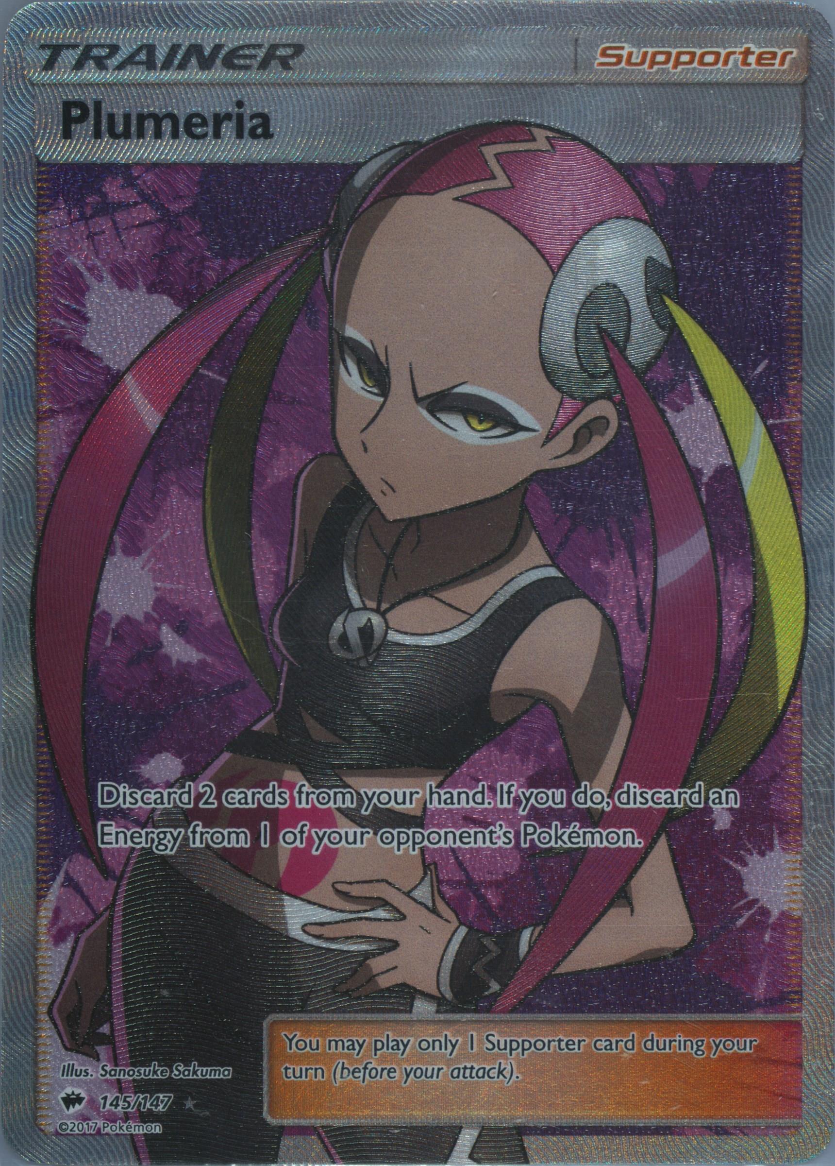 plumeria card pokemon Plumeria 145/147 Full Art trainer - #myboost X Sun & Moon 3 Burning Shadows