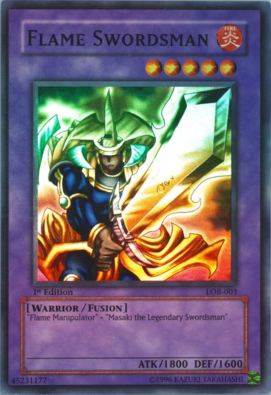 遊戯王　炎の剣士　LOB-003 1st max faded bluefaded Flame Swordsman LOB-003 The Legend of Blue Eyes White Dragon