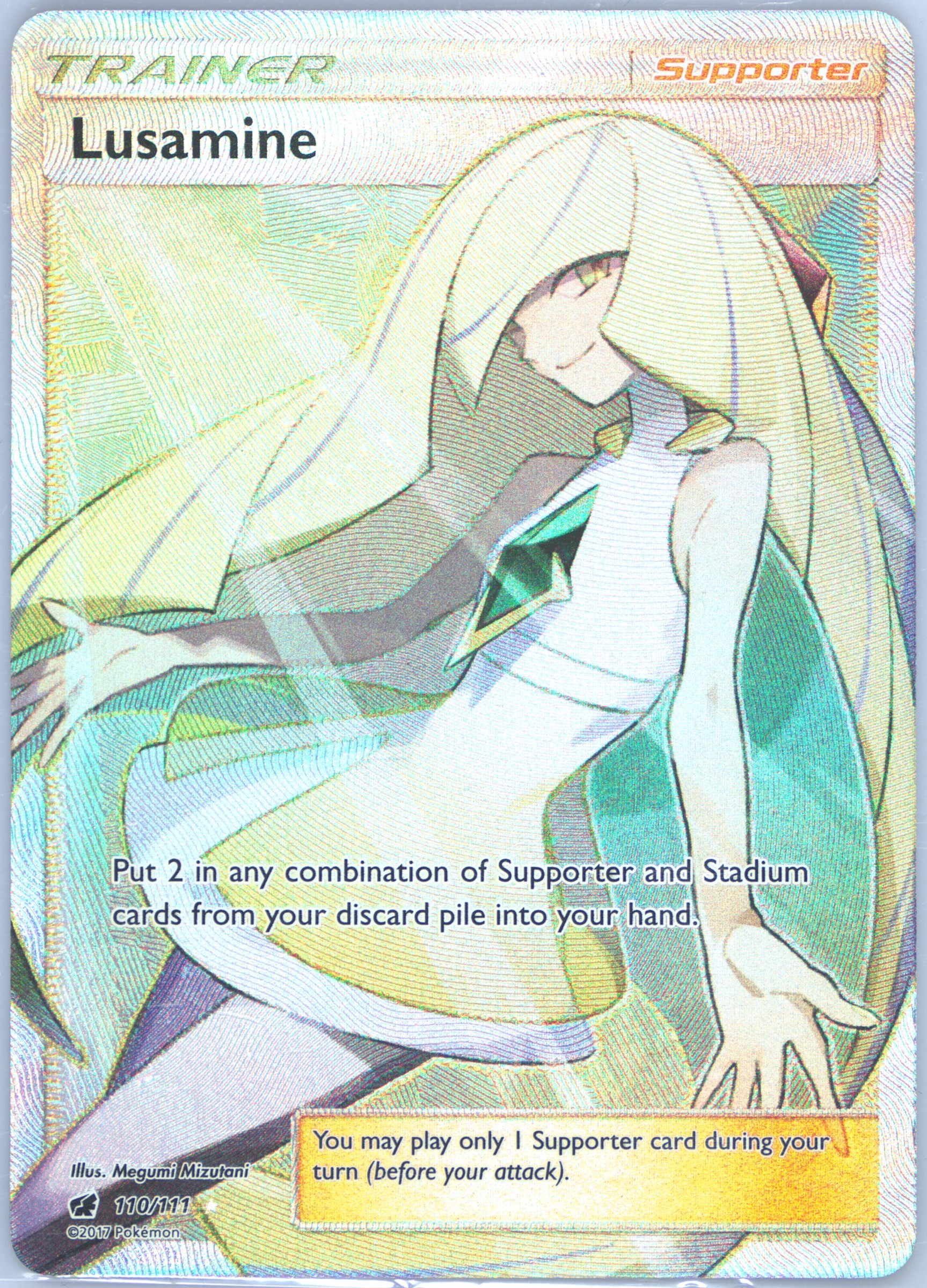 lusamine pokemon card Pokemon SUN MOON CRIMSON INVASION: LUSAMINE - Trainer - 110/111 - Full