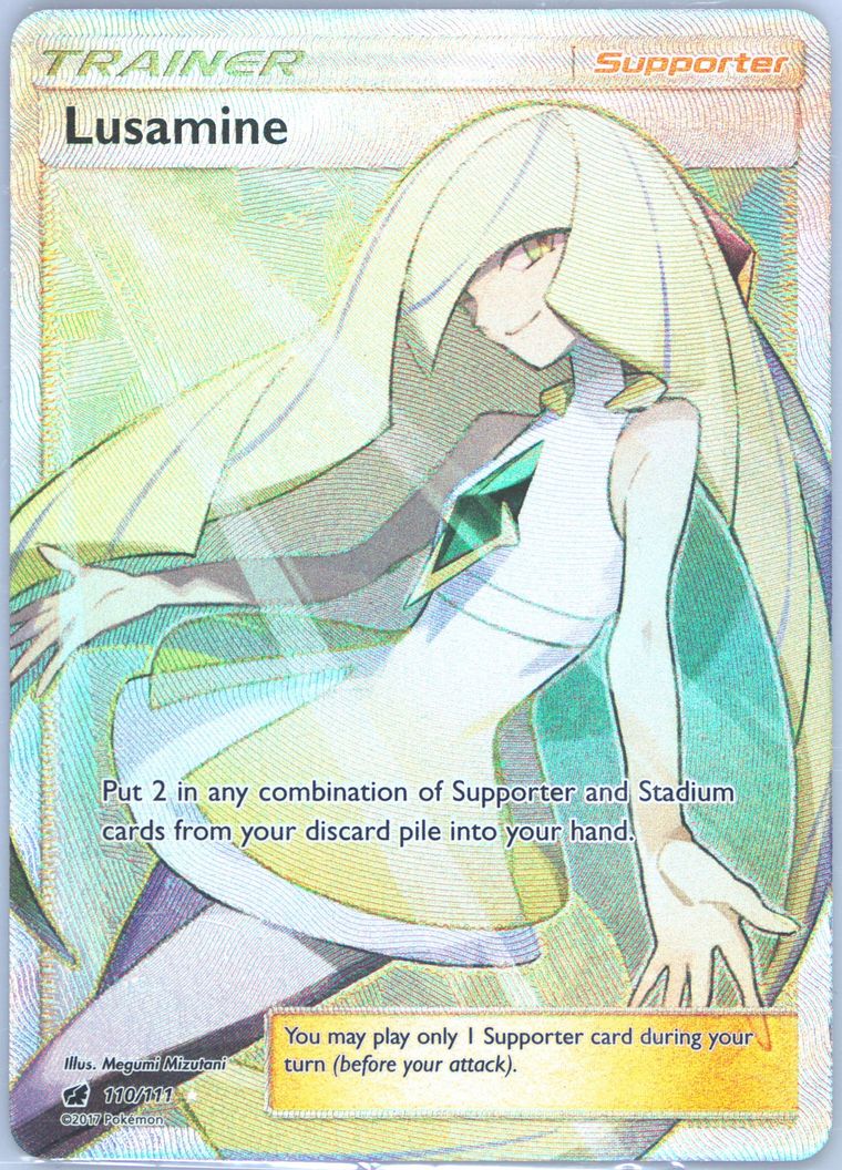 lusamine pokemon card full art Pokemon SUN MOON CRIMSON INVASION: LUSAMINE - Trainer - 110/111 - Full