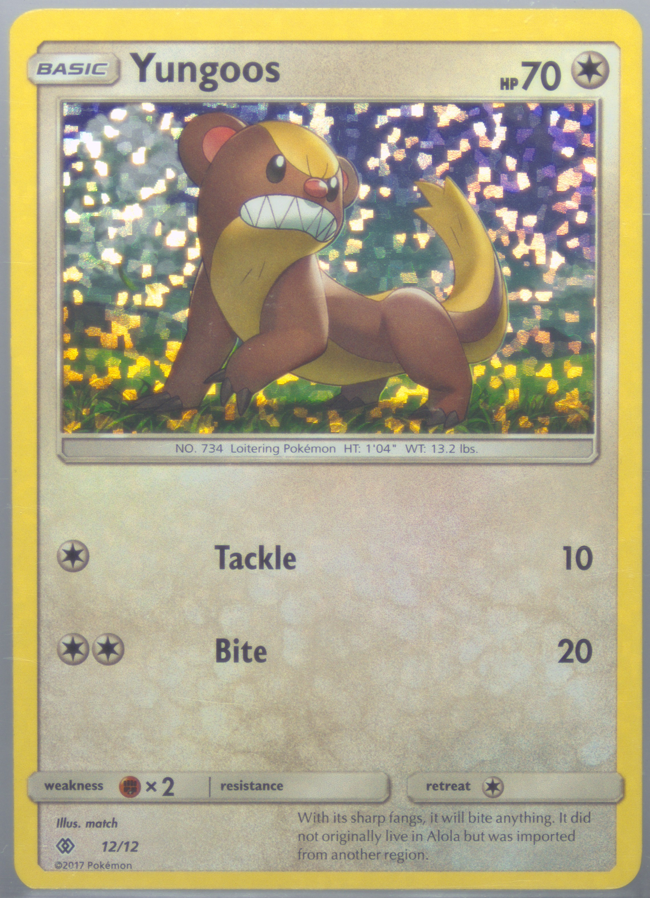 pokemon yungoos card Pokemon SM-5 Ultra Prism Card: Yungoos - 112/156 - Reverse Holo main image 1
