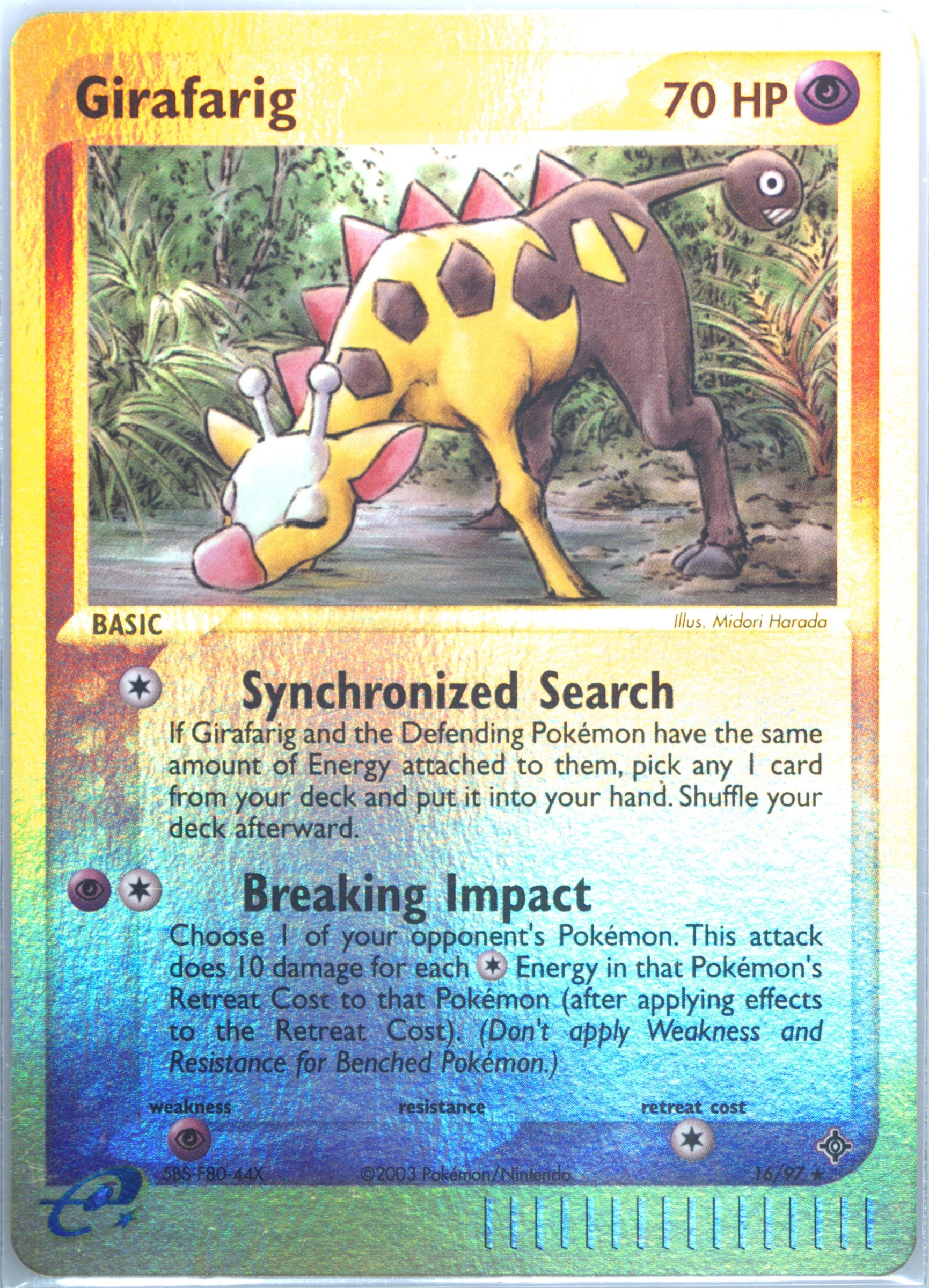 pokemon card girafarig Girafarig EX Dragon NM, 16/97 Pokemon Card main image 1