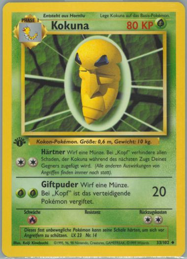 Auction Prices Realized Tcg Cards 1999 POKEMON GERMAN Kokuna