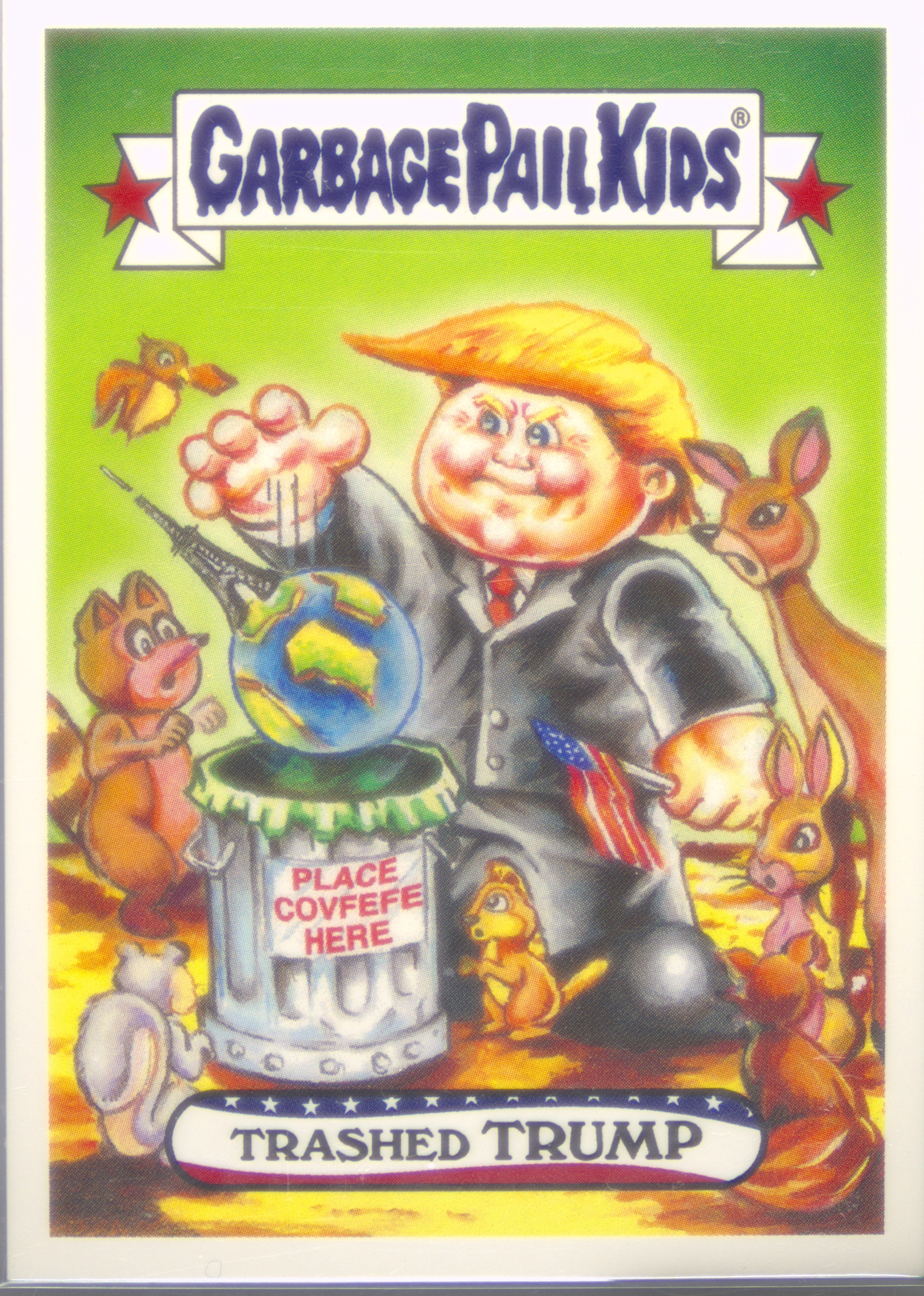 2017 Topps Garbage Pail Kids Trumpocracy #30 Trashed Trump front