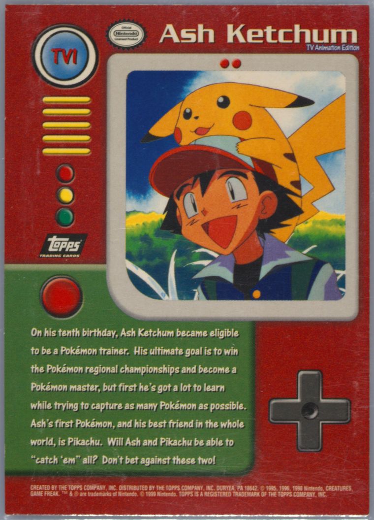 ash pokemon cards Ash Ketchum (TV1) [Topps Series 1 main image 1
