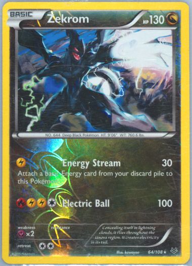 Auction Prices Realized Tcg Cards 2015 POKEMON XY ROARING SKIES  Zekrom-Reverse Foil