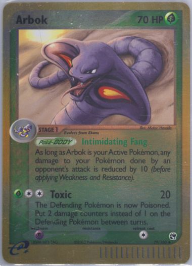 Auction Prices Realized Tcg Cards 2003 POKEMON EX SANDSTORM Arbok-Reverse Foil Auction Prices Realized Tcg Cards 2003 POKEMON EX SANDSTORM Arbok-Reverse Foil