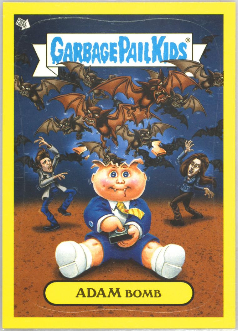 2011 Topps Garbage Pail Kids Flashback Adam Mania Stickers #5 Adam Bomb front