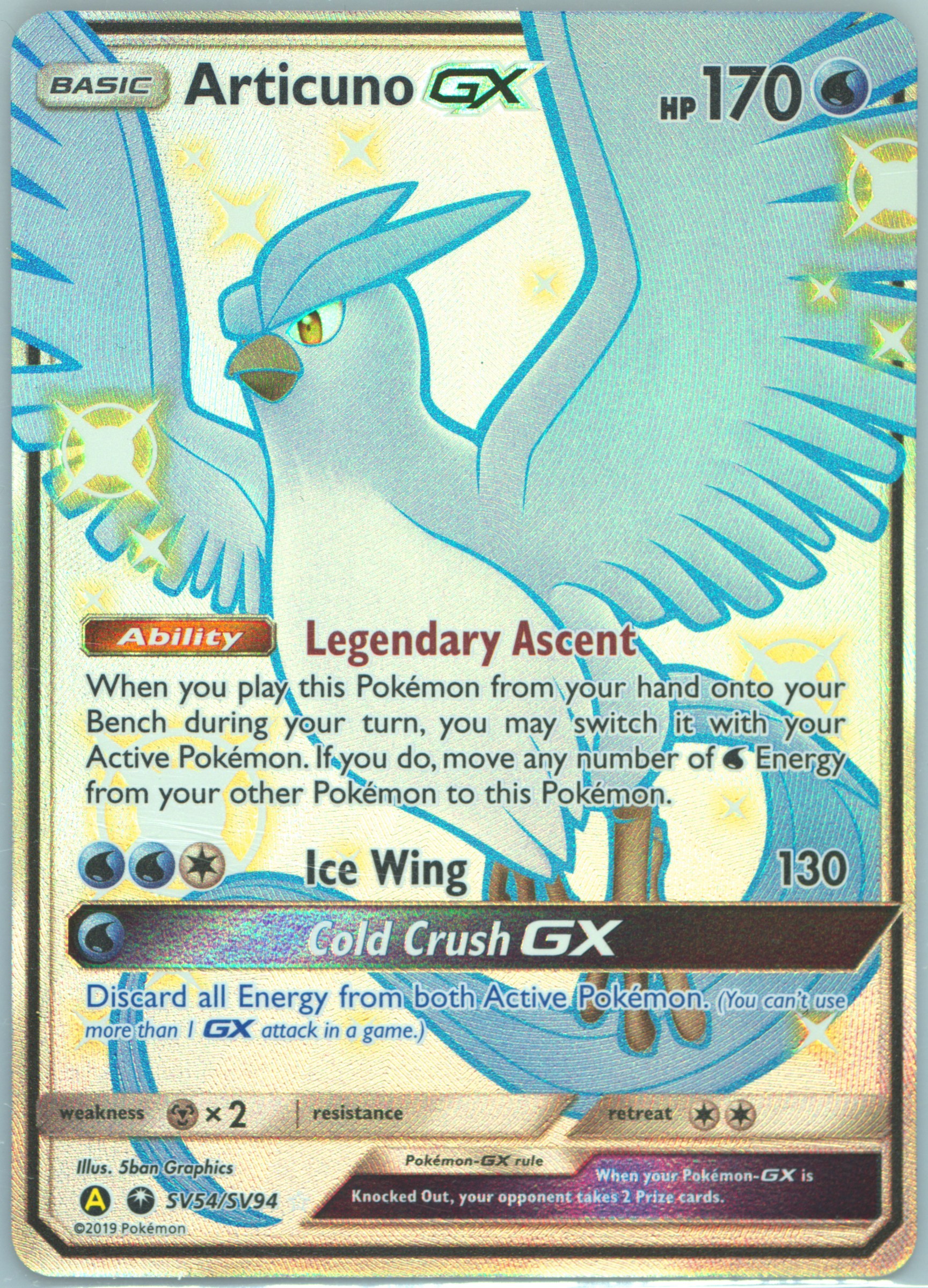 articuno gx pokemon card Moltres & Zapdos & Articuno GX Tag Team Hidden Fates #44 PSA 10