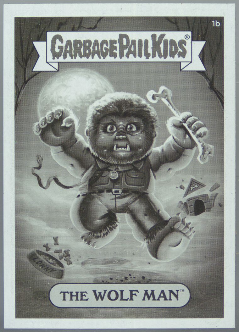 2019 Topps Super7 X Garbage Pail Kids X Universal Monsters Universal Monsters #1b THE WOLF MAN front