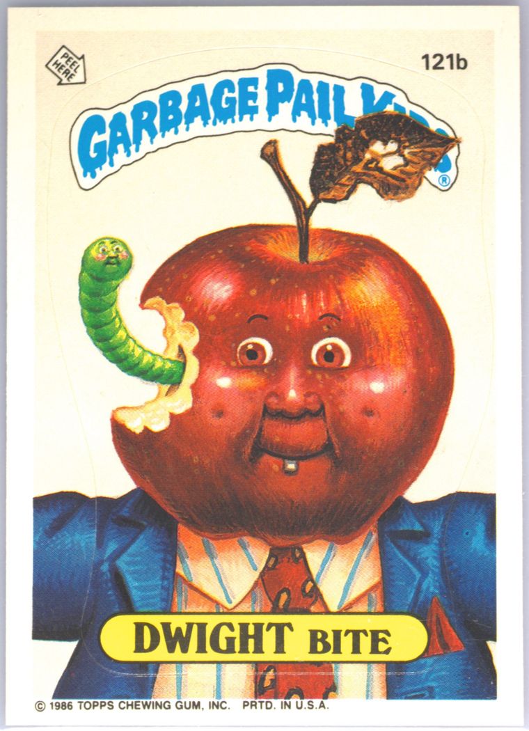 1986 Topps Garbage Pail Kids Original Series 3 #121b Dwight Bite front