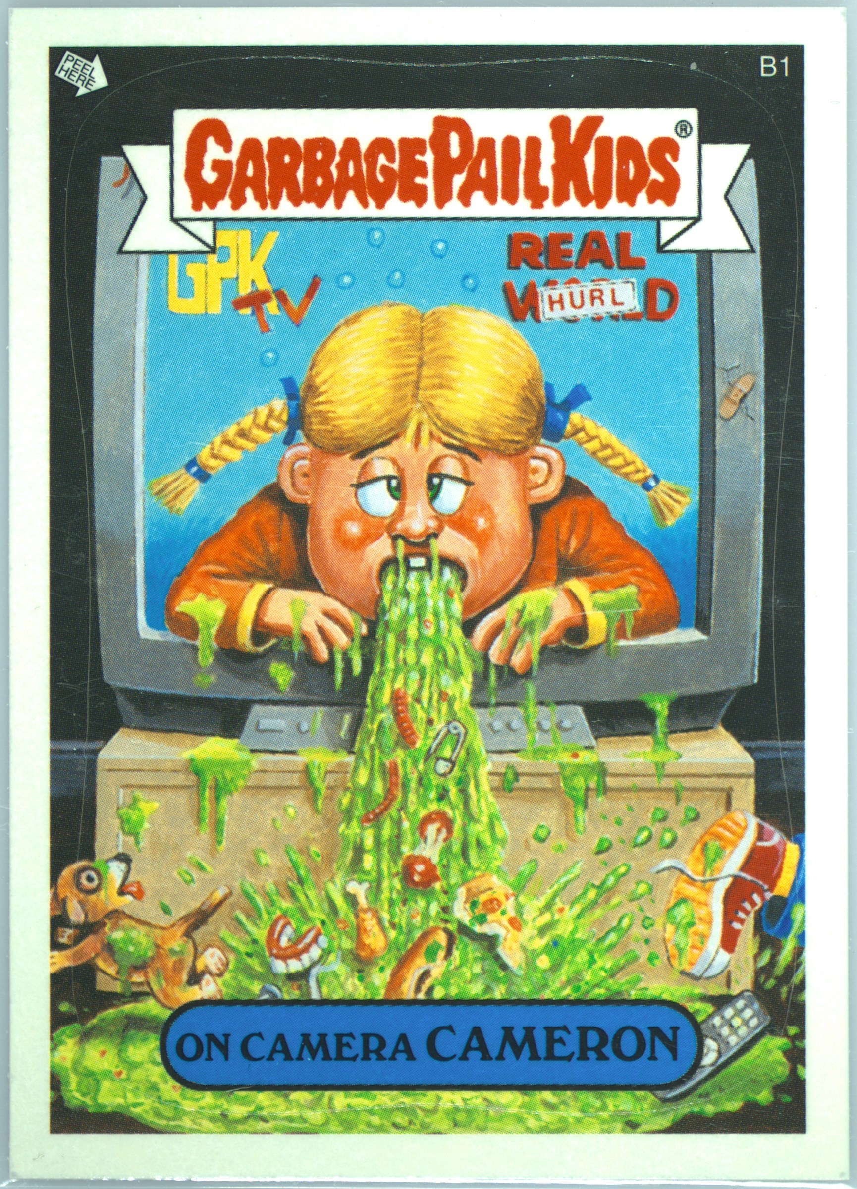 2004 Topps Garbage Pail Kids Stickers Series 2 Bonus #B1 On Camera Cameron front