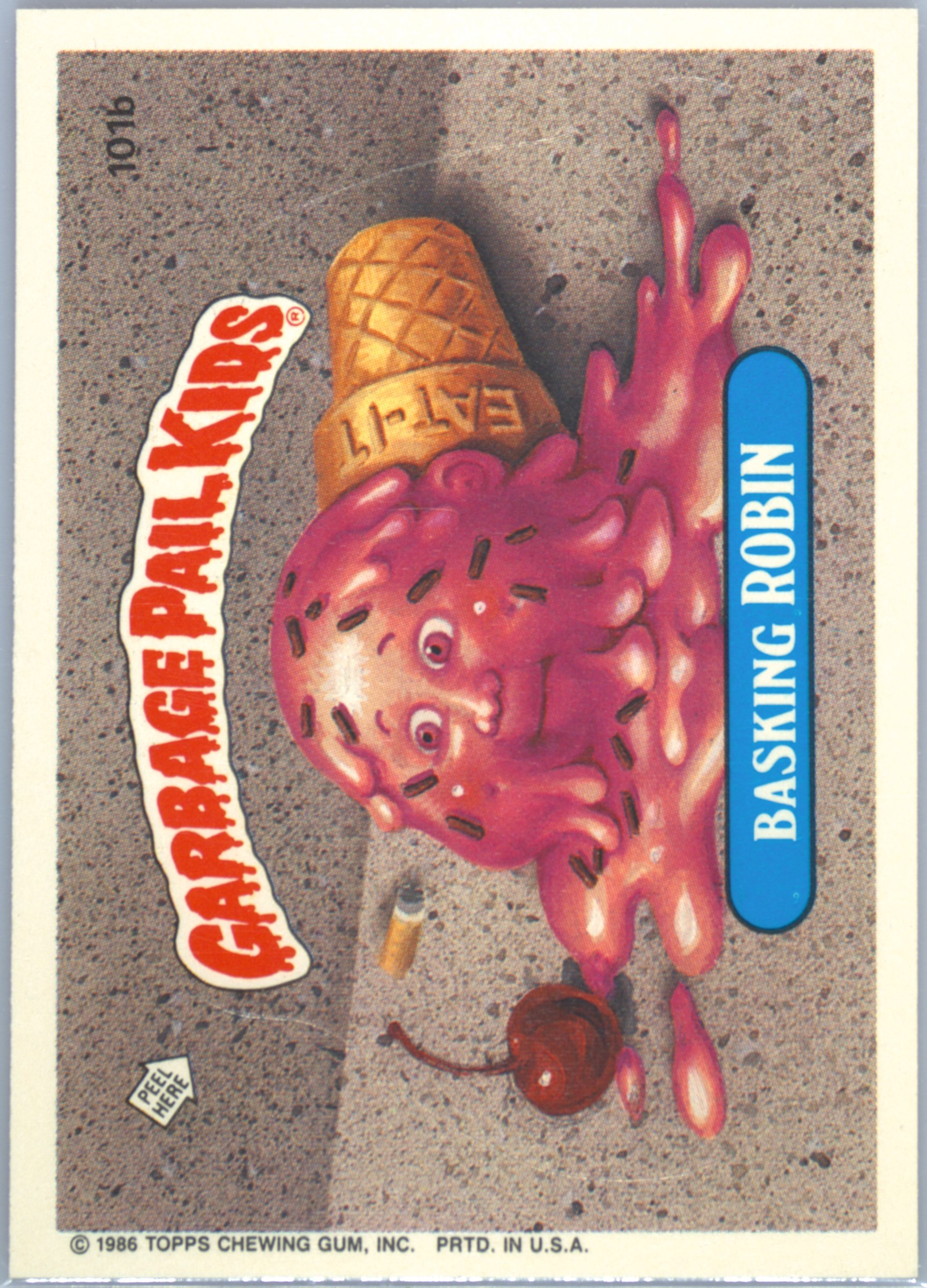 1986 Topps Garbage Pail Kids Original Series 3 With Copyright #101b Basking Robin front
